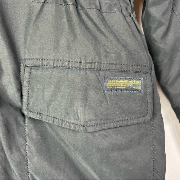 Abercrombie & Fitch Navy Blue Sherpa Lined Military Parka Jacket M - Picture 7 of 9